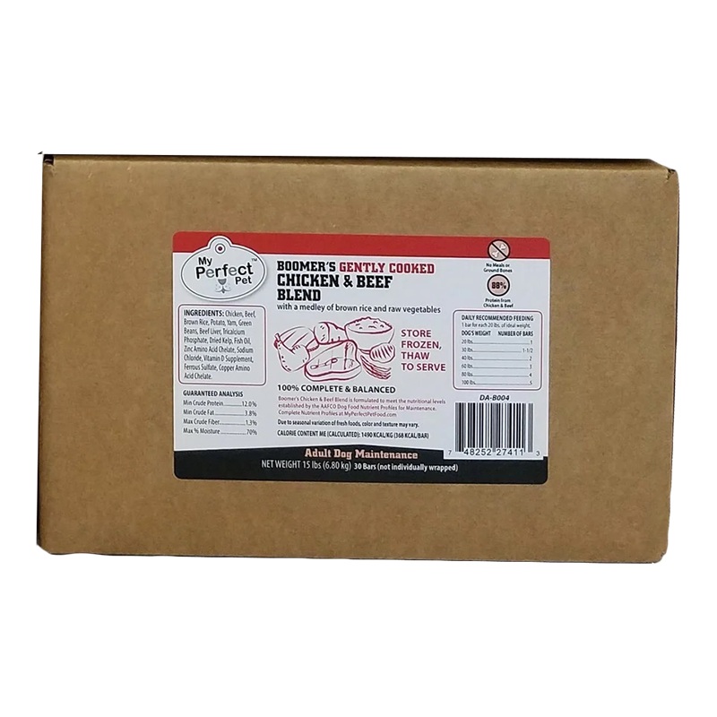 My Perfect Pet Dog Frozen Boomer’s Chicken & Beef Blend 15lb / 30 ct
