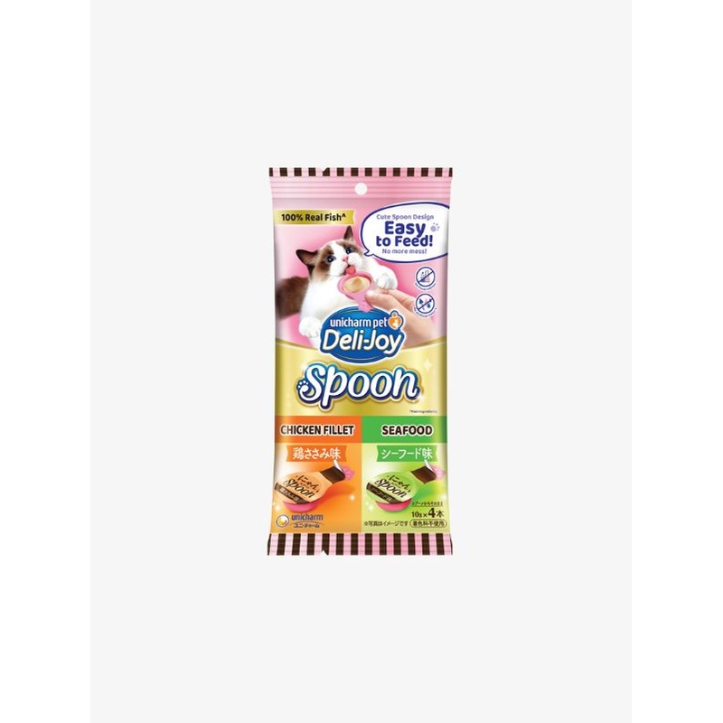 Unicharm Deli-Joy Spoon Chicken & Seafood Cat Treat 40g