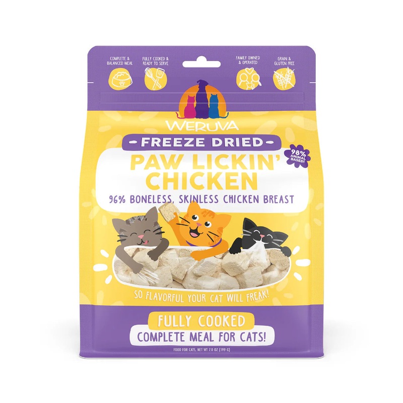 Weruva Cat Freeze Dried  Paw Lickin’ Chicken with 96% Boneless, Skinless Chicken Breast