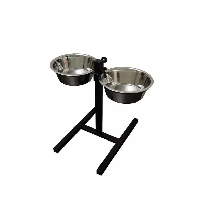 Dubenliai gyvnui su reguliuojamu stovu, 2×2,8 l (auktis 60 cm)