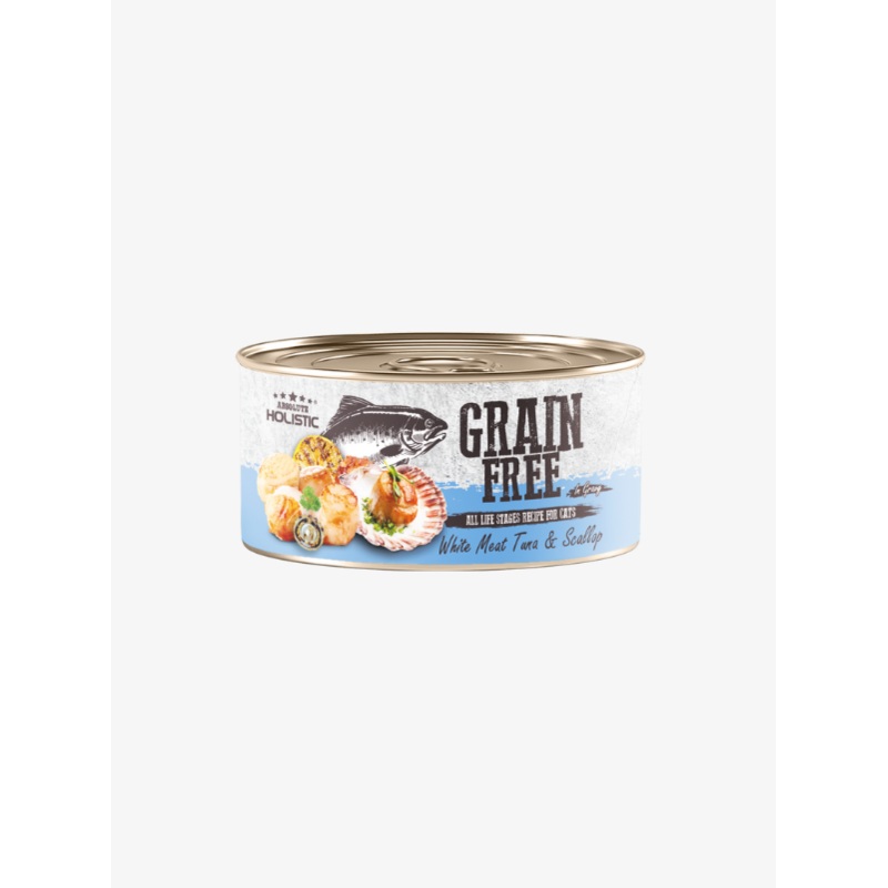 Absolute Holistic Grain Free Wet Cat Food (White Meat Tuna & Scallop) 80g x 24 cans