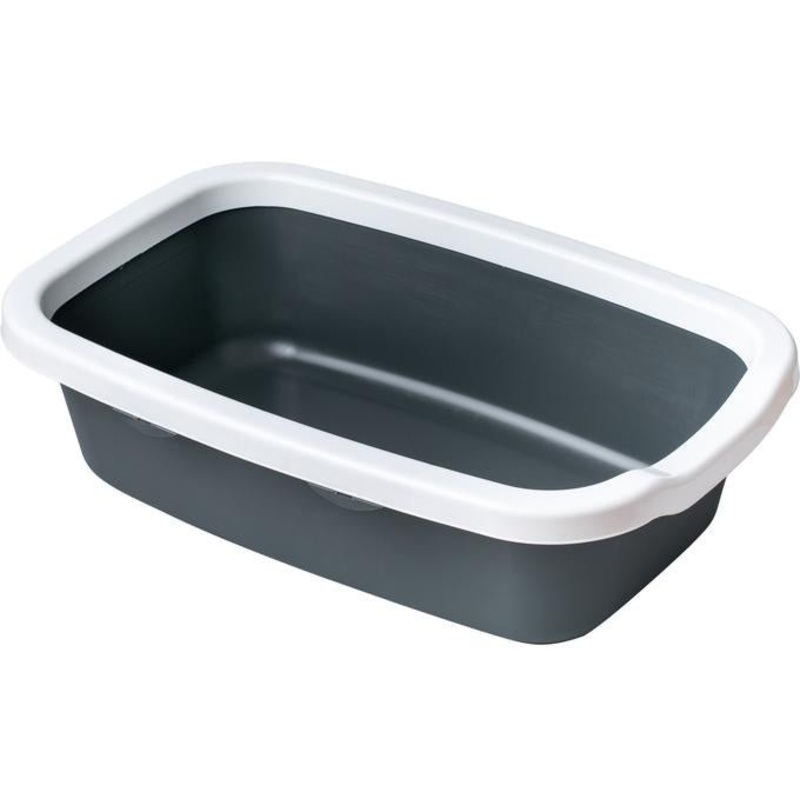 Farm Company Square cat tray with rim and scoop Dark grey – 58×38,5×16 cm –