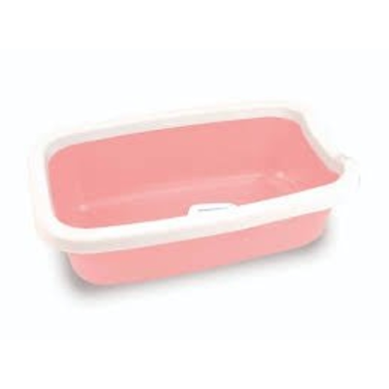 Farm Company Square cat tray with rim and scoop Salmon Pink –  58×38,5×16 cm –
