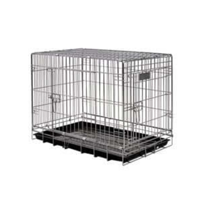 Farm Company Foldable dog cage  Plastic tray Black – 124x76x80cm –