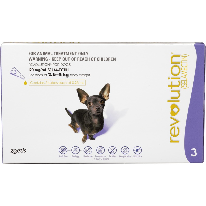 Revolution Flea and Worming Treatment for Dogs 2.6 – 5kg