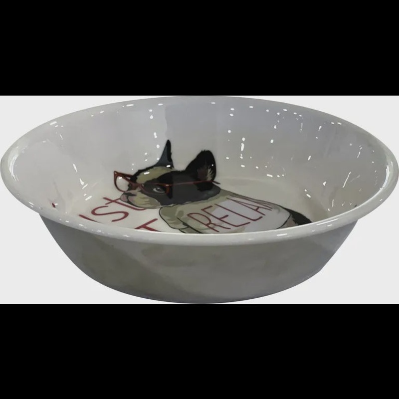 Croci Steel Bowl Bulldog Lovers White – 700ml –        – 700  –