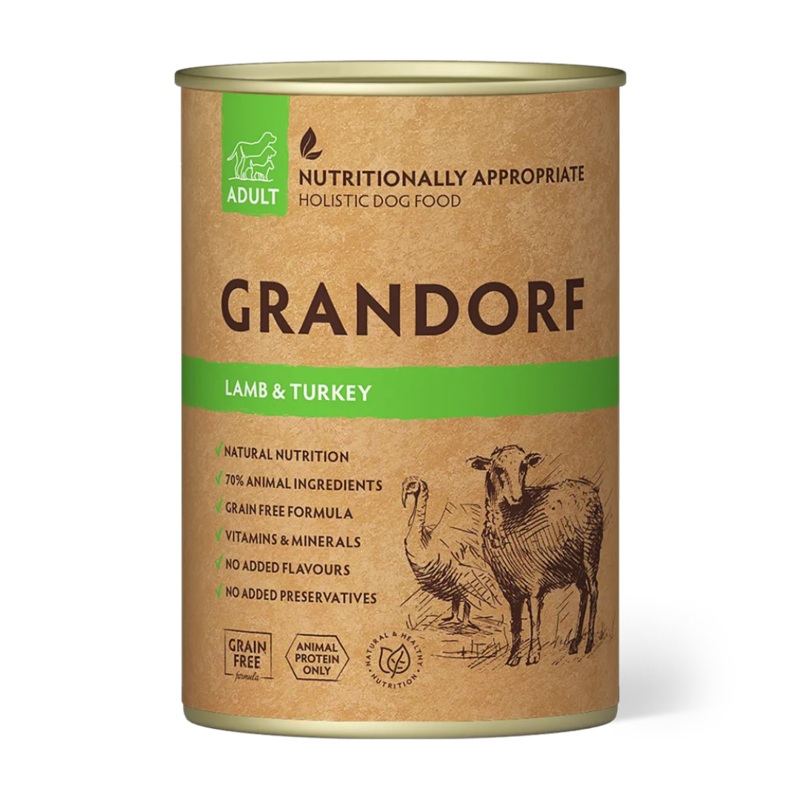 Grandorf Lamb & Turkey – Adult Dog 400g –