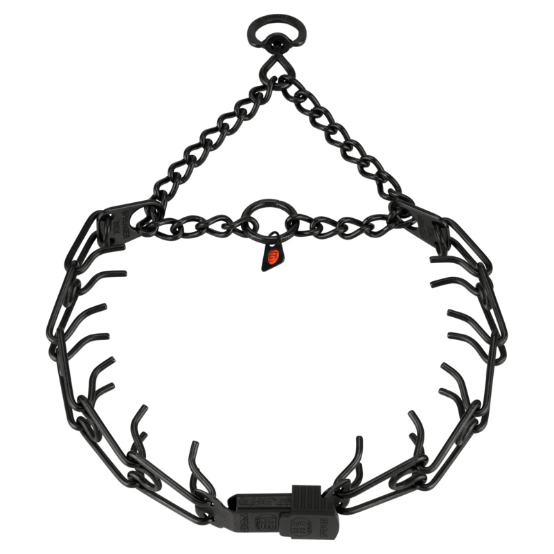 Herm Sprenger ULTRA-PLUS Training Collar with Assembly Chain and ClicLock – Stainless Steel Black 2.25mm 41cm /16 –