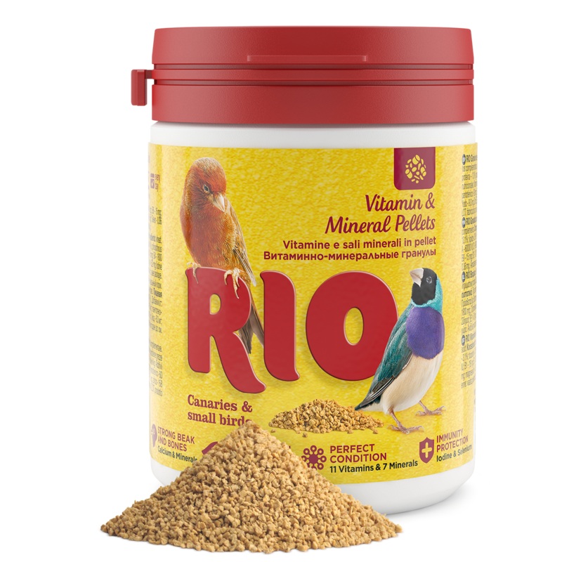 RIO Vitamin and mineral pellets for canaries, exotic birds and other small birds 120gm –