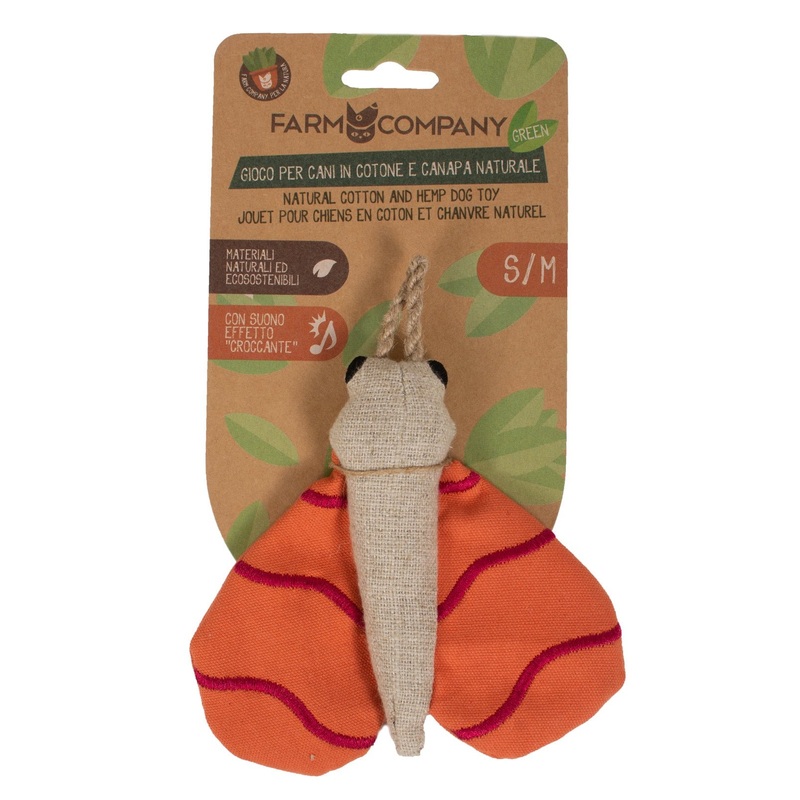 Farm Company Green Cotton & Hemp Butterfly Plush Toy  – S/M 16 cm –