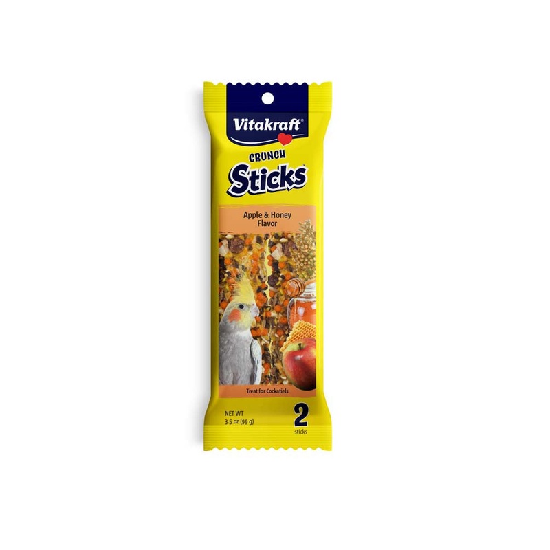 Vitakraft Crunch Sticks Apple & Honey Flavor Cockatiel Treat 3.5 oz 2 Count