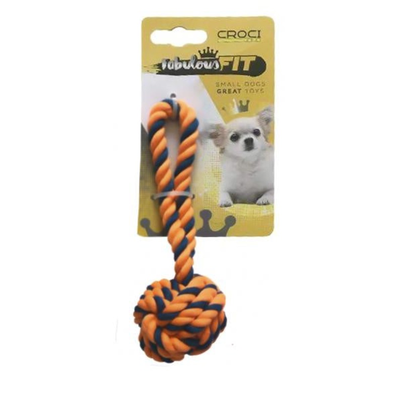Croci Cotton Bone Mini Ball Orange/Blue –       / –