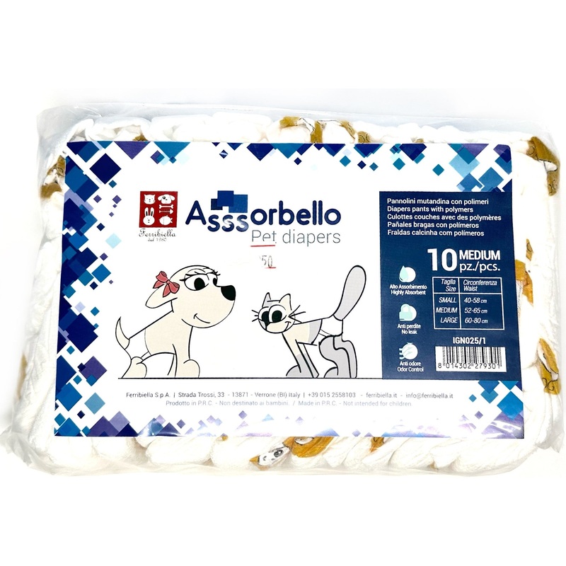 Ferribiella Pet Diapers w/Polymer Medium –
