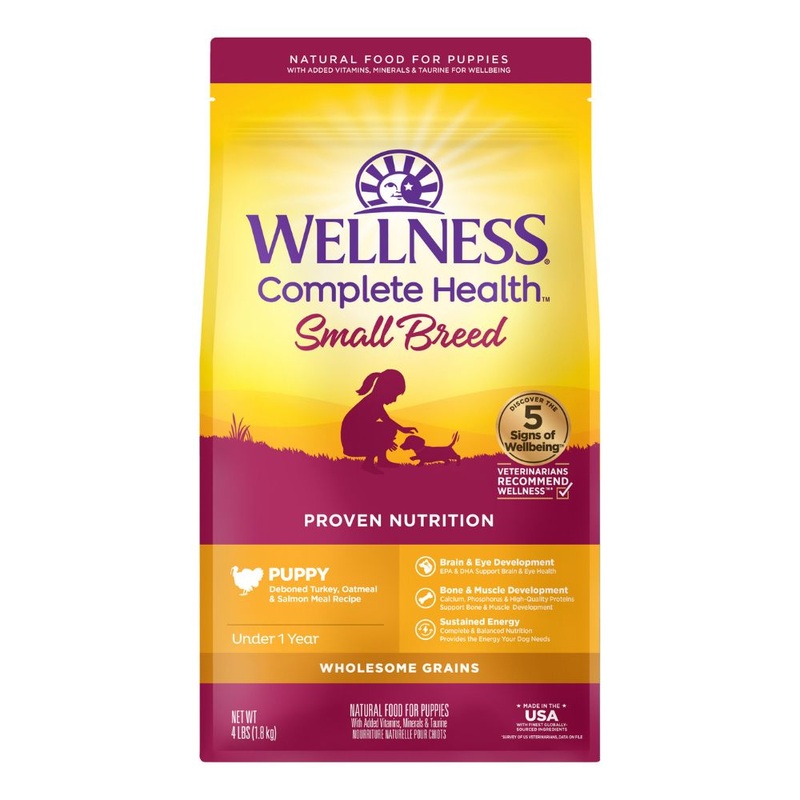 Wellness Dog Complete Health Small Breed Puppy – Turkey, Oatmeal & Salmon Meal 4lb