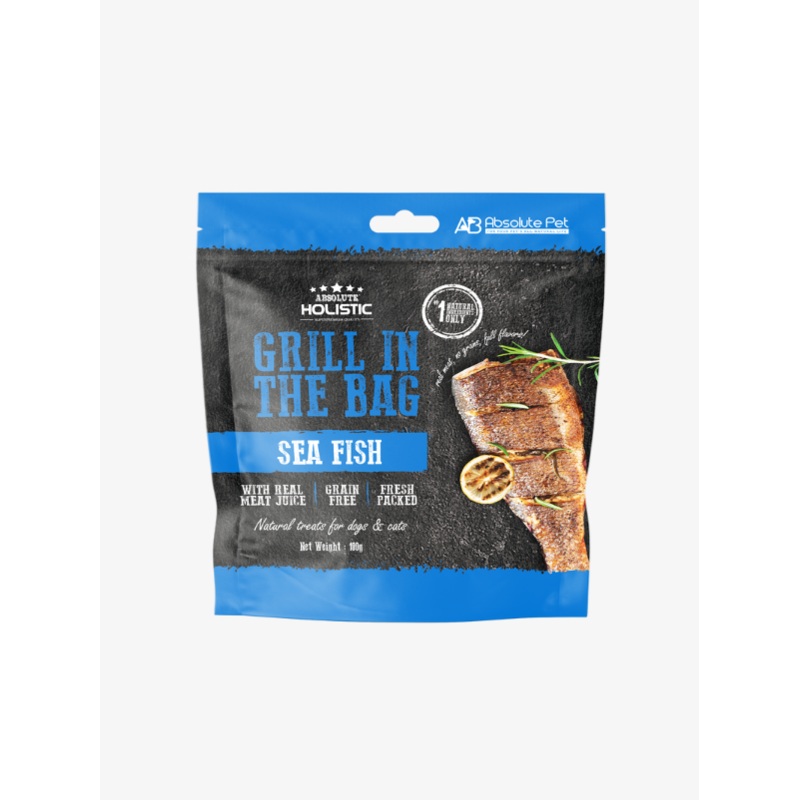 Absolute Holistic Grill In The Bag Natural Dog & Cat Treats  Sea Fish 100g