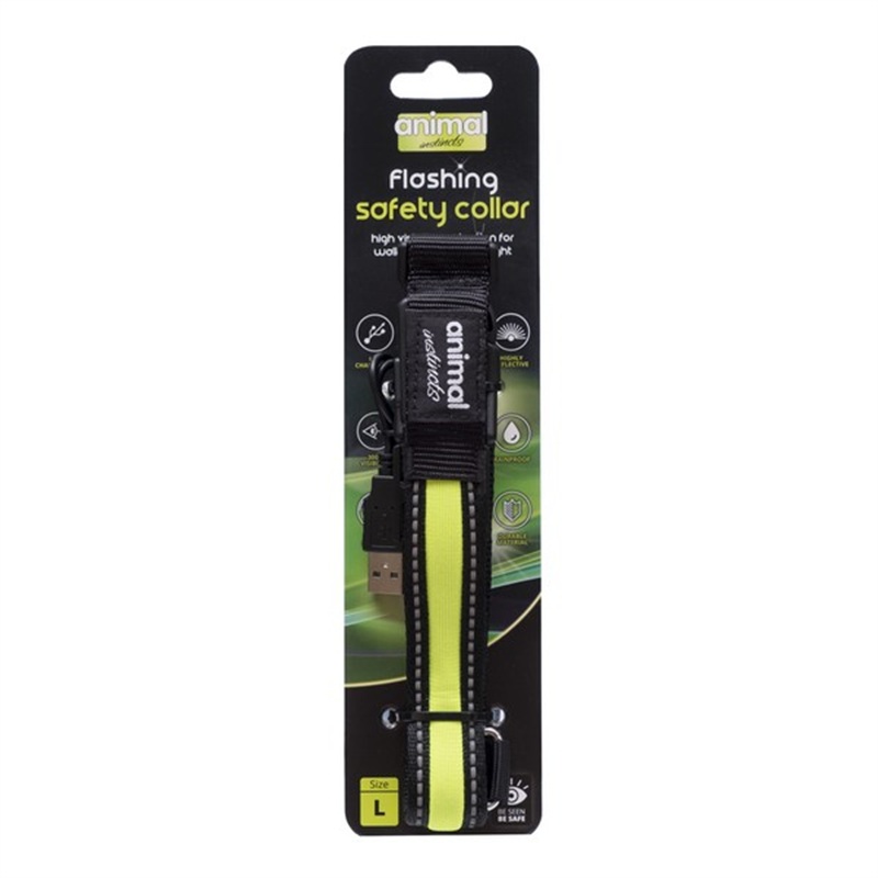 Animal Instincts Flashing Safety Collar Mixed Large 45-63cm