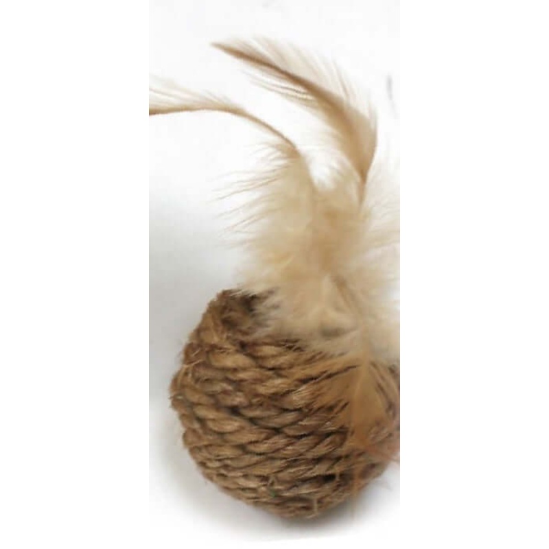 CrociRefill Cat Rope Ball W/Feather 4.2cm –        4.2  –