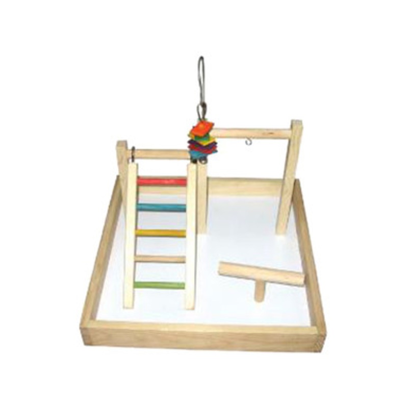 A&E Cage Wooden Table Top Play Station Bird Toy