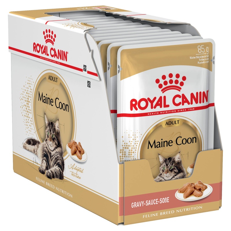 Royal Canin Maine Coon Breed Adult Wet Cat Food Pouches (85 grams x 12 Pouches)