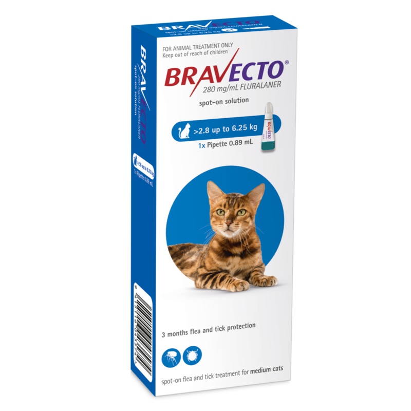 Bravecto Spot-On for Medium Cats >2.8 – 6.25 kg