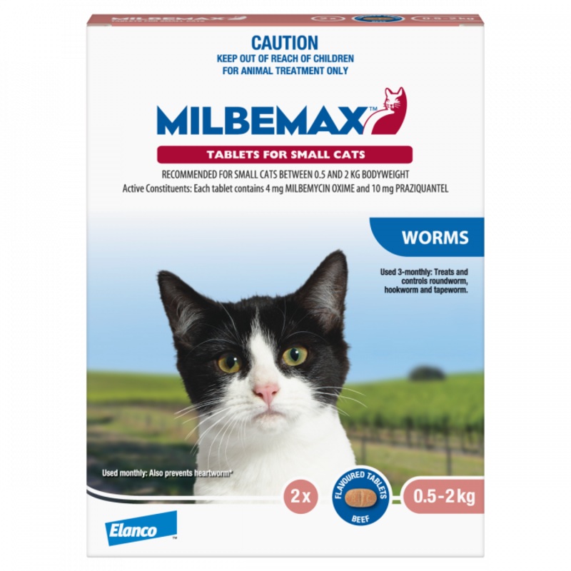 Milbemax Cat Dewormer 0.5 – 2kg – Preventative Treatment