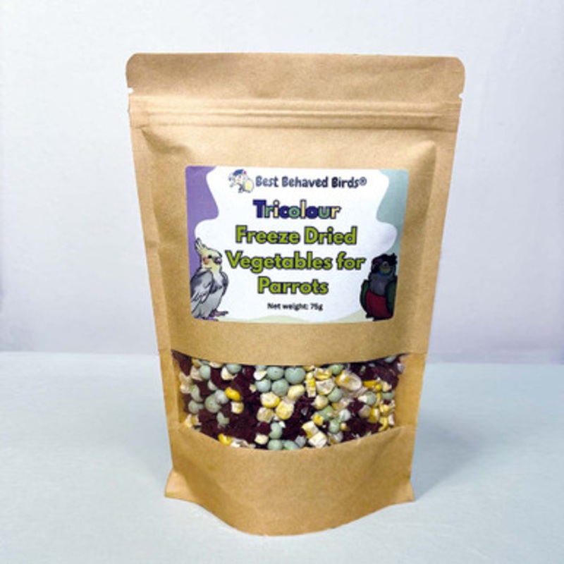 Best Behaved Birds Tricolour Freeze Dried Vegetables Parrot Food 75g
