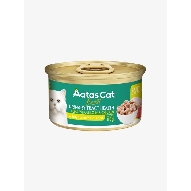 Aatas Cat Finest Daily Defence Urinary Tract Health Tuna Whole Loin & Chicken in Jelly Formula 80g