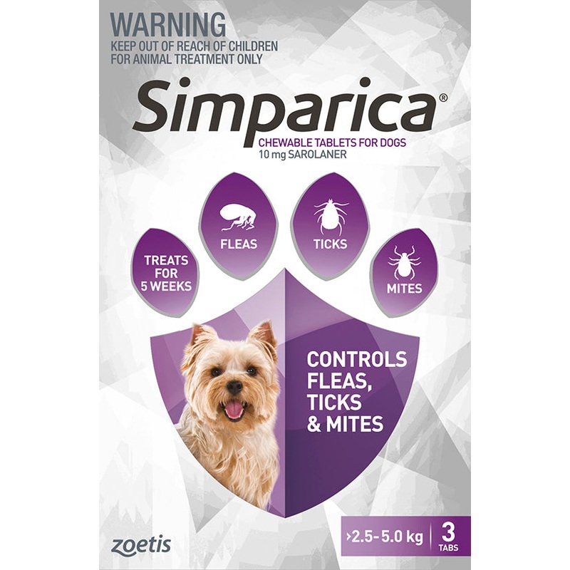 Simparica Purple For Extra Small Dogs >2.6-5.0kg
