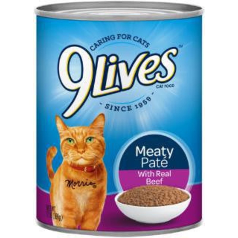 9Lives Beef Dinner Can Cat Food 12/13z {L-1} C= 799388