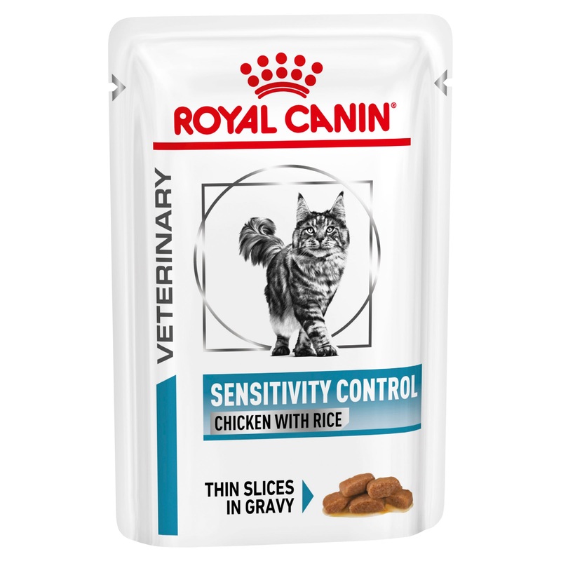 Royal Canin Veterinary Diet Feline Sensitivity Control Chicken with Rice Pouch Wet Cat Food (85 grams x 12 Pouches)