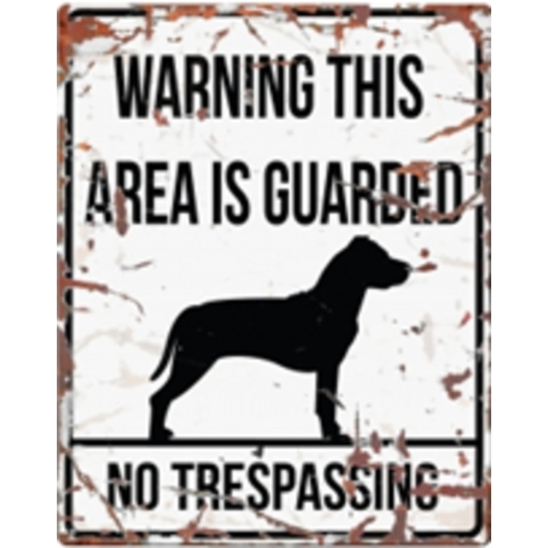 WARNING SIGN SQUARE STAFFORD WHITE