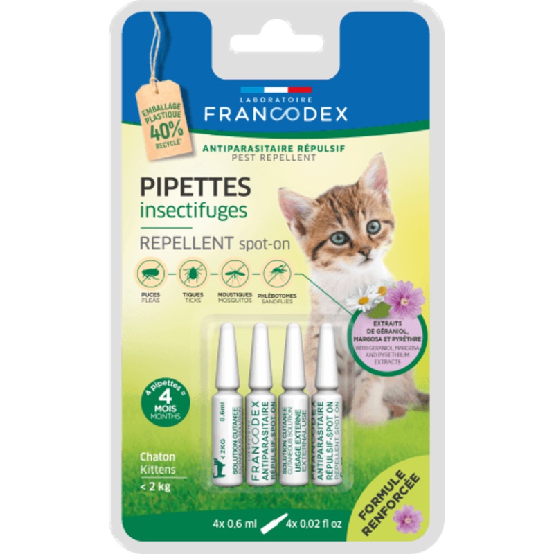 Francodex Repellent Pipette Kitten 4X0.6ml –