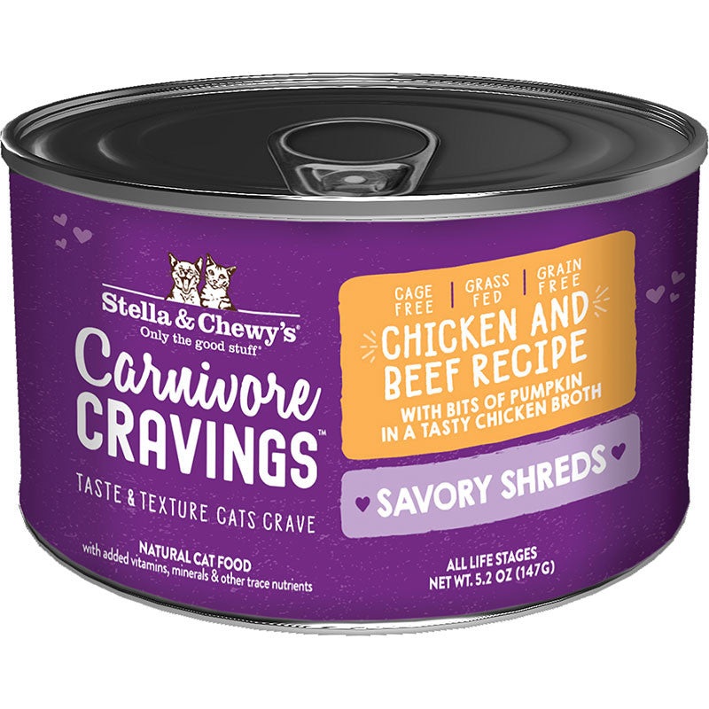 Stella & Chewy’s Cat Carnivore Cravings Shred Chicken & Beef 5.2oz – 24 pack