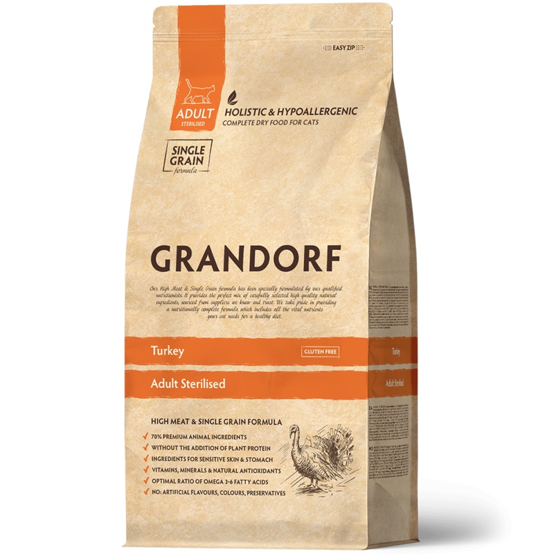 Grandorf Turkey  –  Adult Sterilized Cat 2kg –