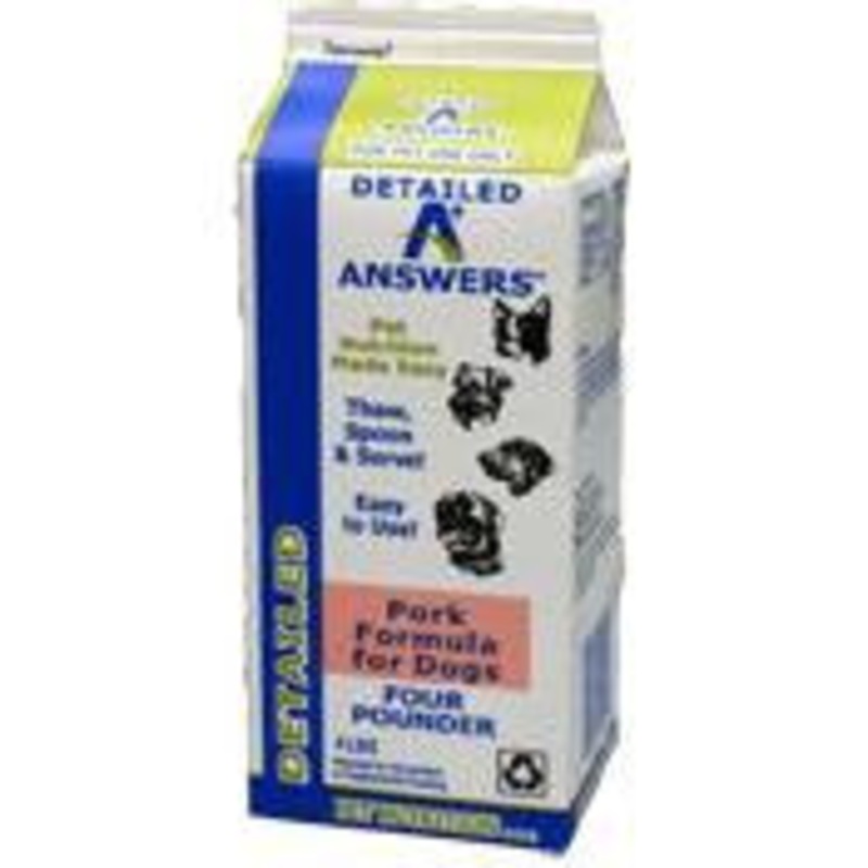 Answers Dog Frozen Detailed Pork 4lb {L-x} SD-5