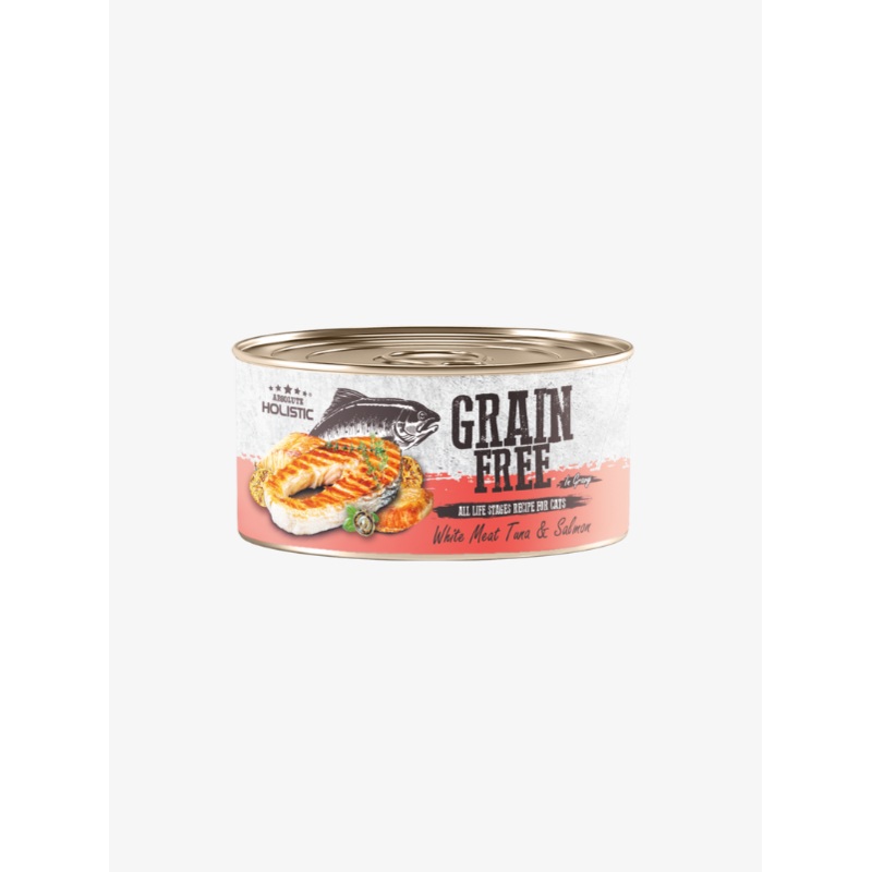 Absolute Holistic Grain Free Wet Cat Food (White Meat Tuna & Salmon) 80g x 24 cans