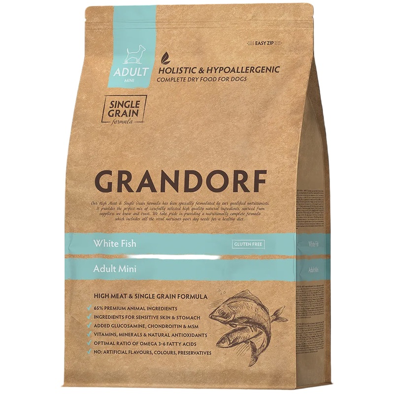 Grandorf – Dog – White Fish – Adult Mini Breeds – 3 Kg –