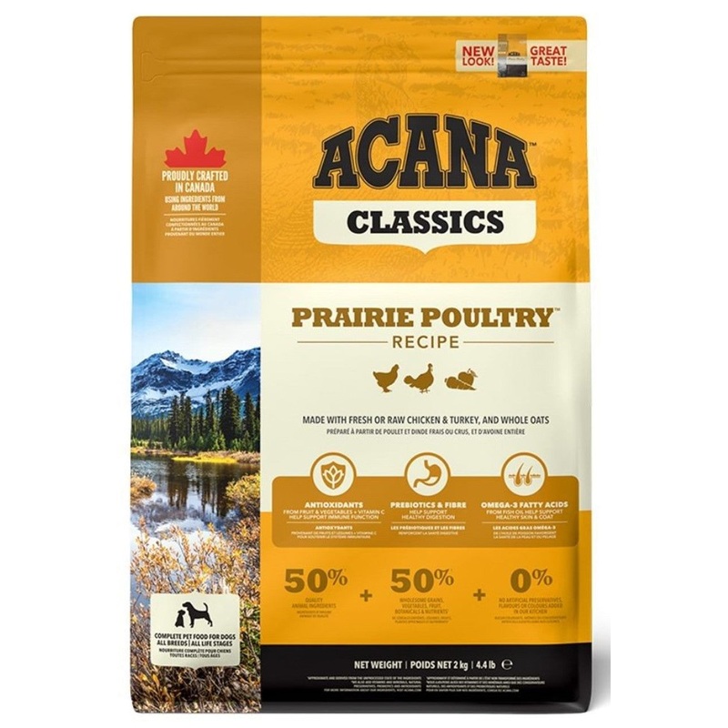 Acana Dog Prairie Poultry|340g|2kg|9.7kg|11.4kg – DISCONTINUED|14.5kg|17kg – DISCONTINUED