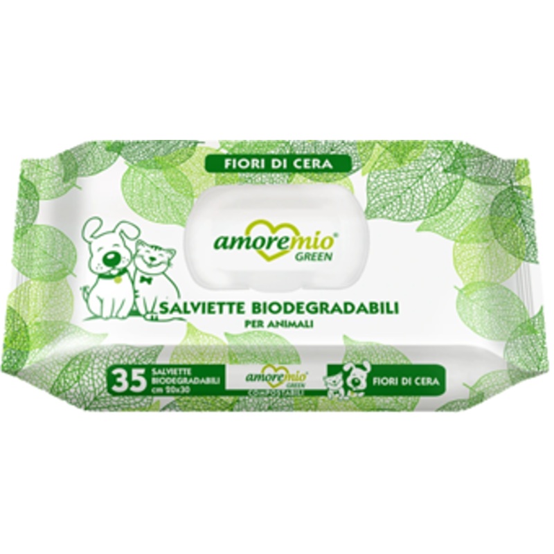 35 WET WIPES FOR DOGS BIODEGRADABLE FIORI DI CERA  30x20cm