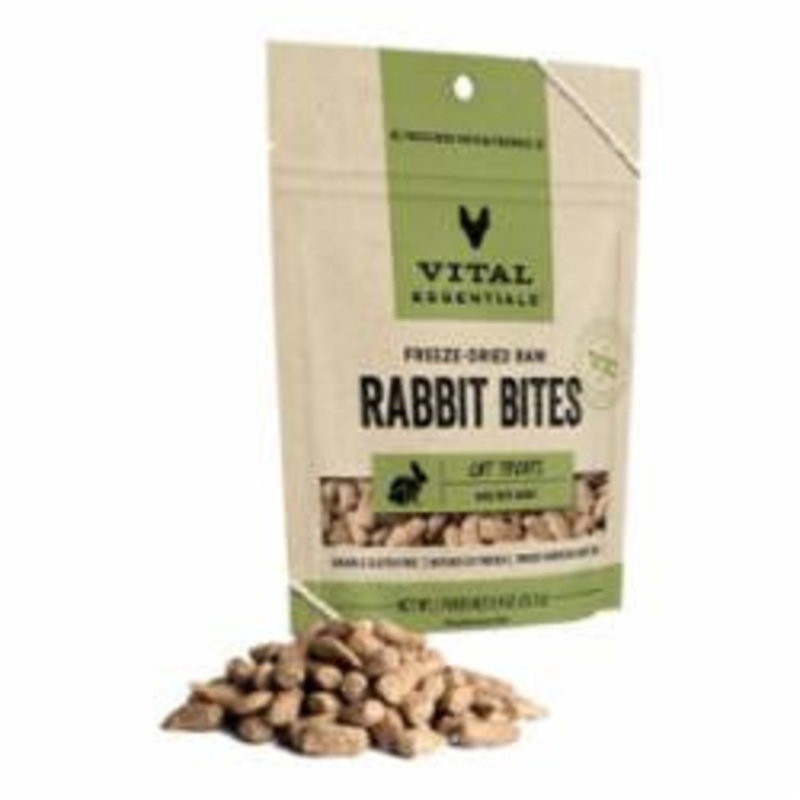 Vital Essentials Vital Cat Freeze Dried Grain Free Rabbit Bites Cat Treats-.9-oz-{L+x}