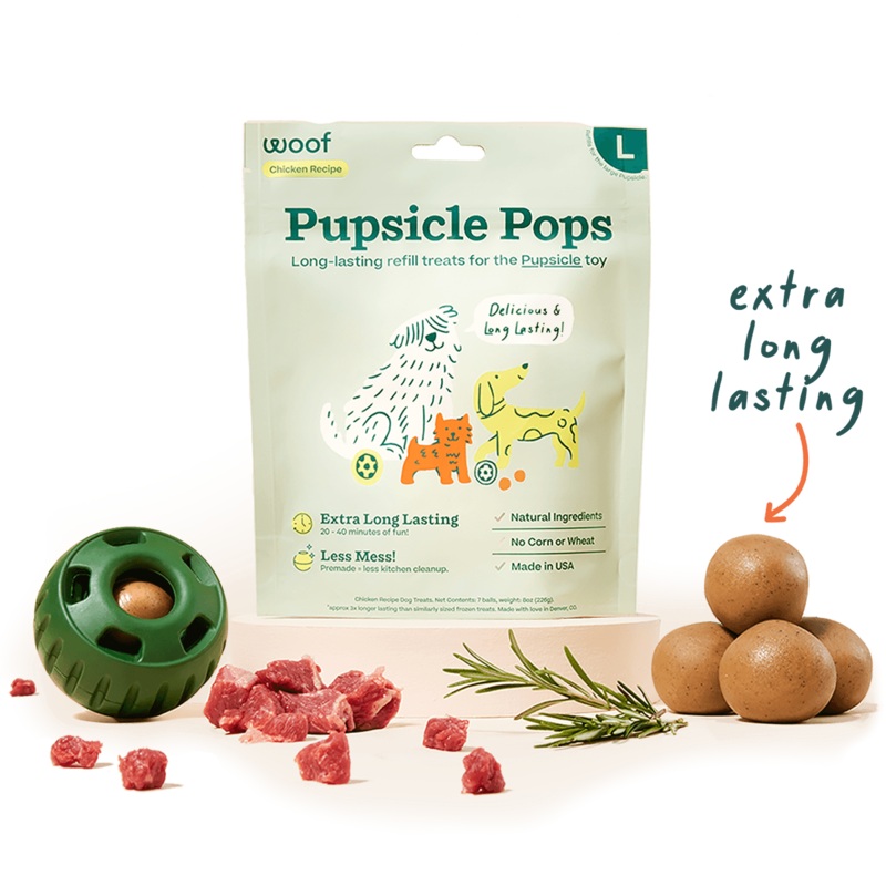 Woof Pupsicle Pops Dog Treats|Small Chicken|Large Chicken|Small Beef|Large Beef|X-Large Beef|X-Large Chicken