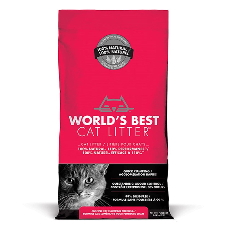 World’s Best Cat Litter Multiple Cat Clumping Formula Non-Scented Red 7lb
