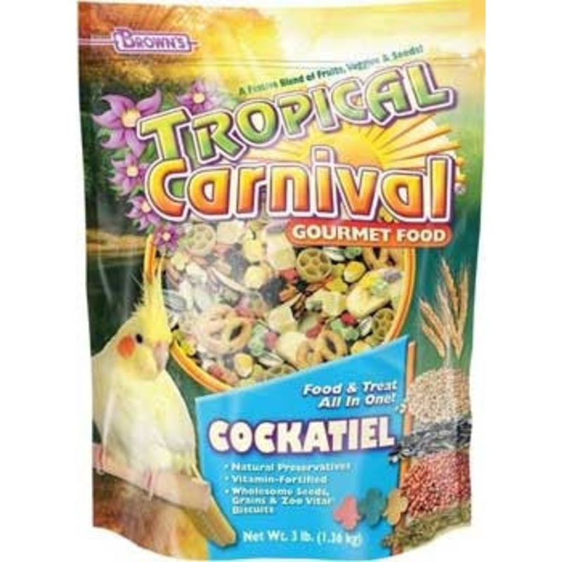 F.M. Brown’s Tropical Carnival Cockatiel 3lb -90591 {L+1} C= 423051