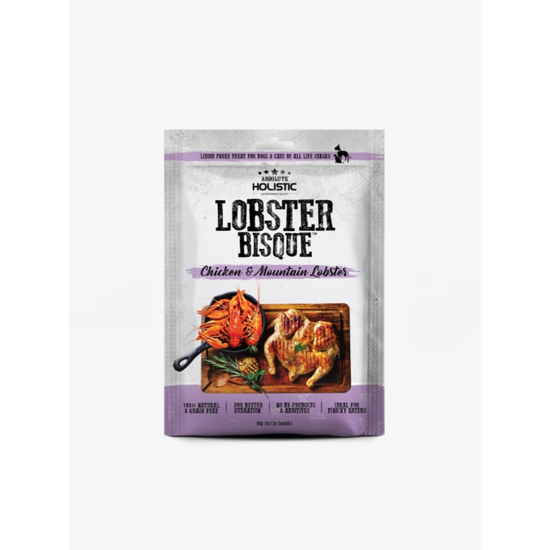 Absolute Holistic Lobster Bisque (Chicken & Mountain Lobster) Dog and Cat Treats 5 x 12g