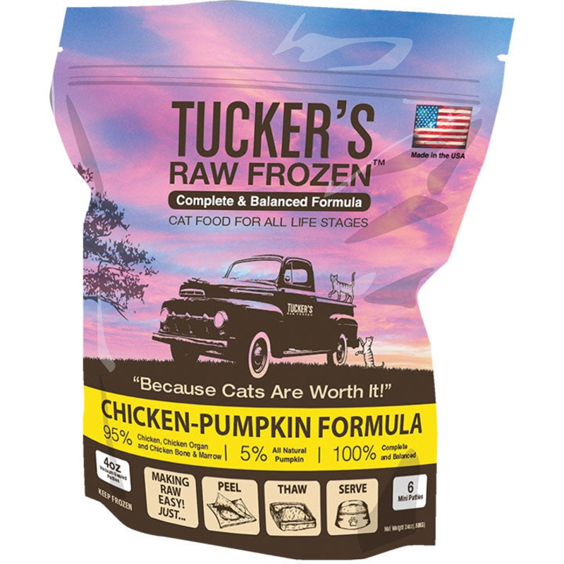 Tucker’s Raw Frozen Chicken & Pumpkin Food for Cats, 24-oz