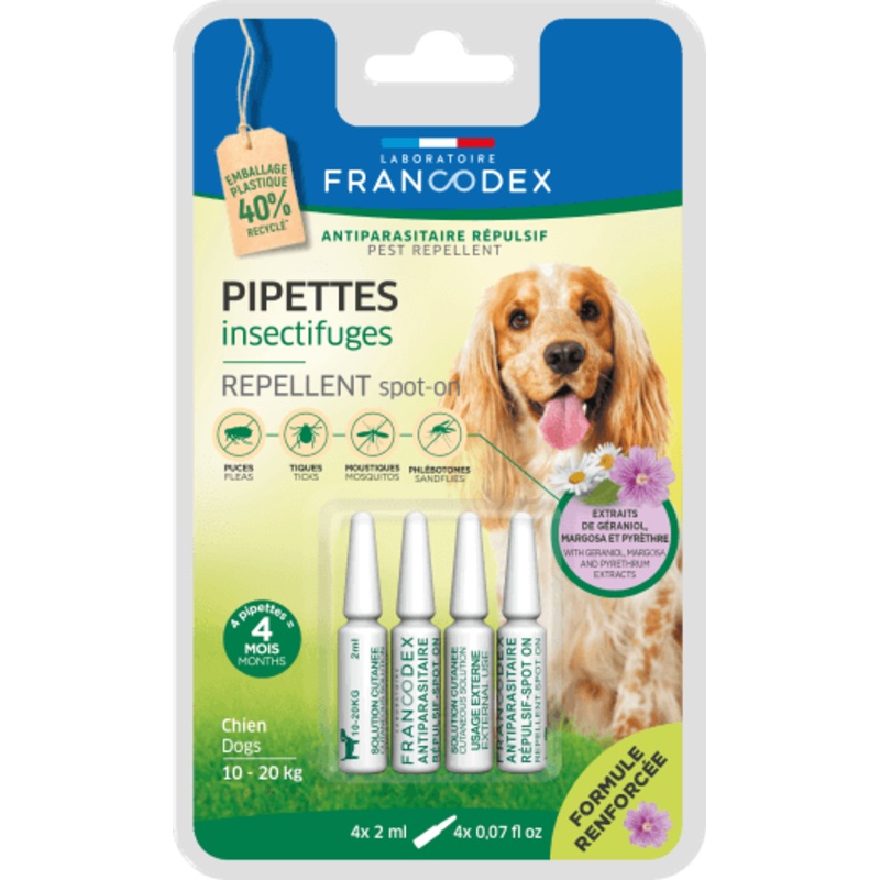 Francodex Repellent Pipette Medium Dog 4X2ml –