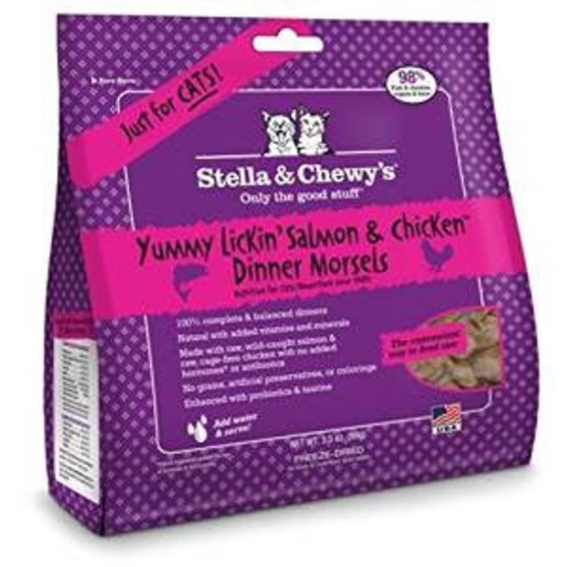 Stella & Chewy’s 3.5 oz Freeze-Dried Yummy Lickin’ Salmon & Chicken Dinner Cat {L+1x} 860169