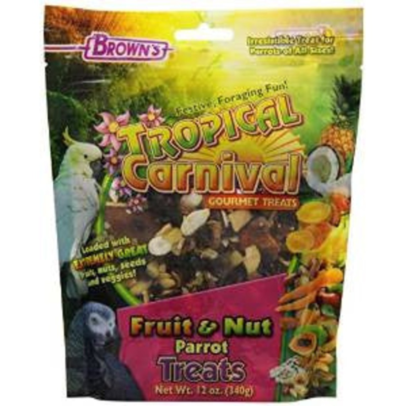 F.M. Brown’s Tropical Carnival Fruit/Nut Parrot Treat 12Oz {L+1} 423219