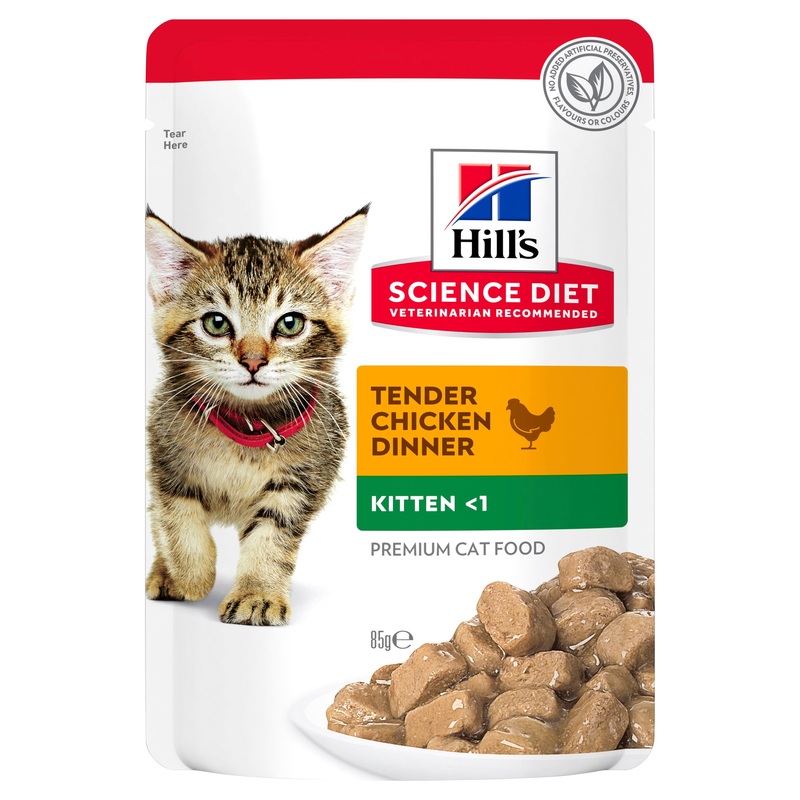 Hill’s Science Diet Kitten Wet Cat Food pouches (85 grams x 12 Pouches)