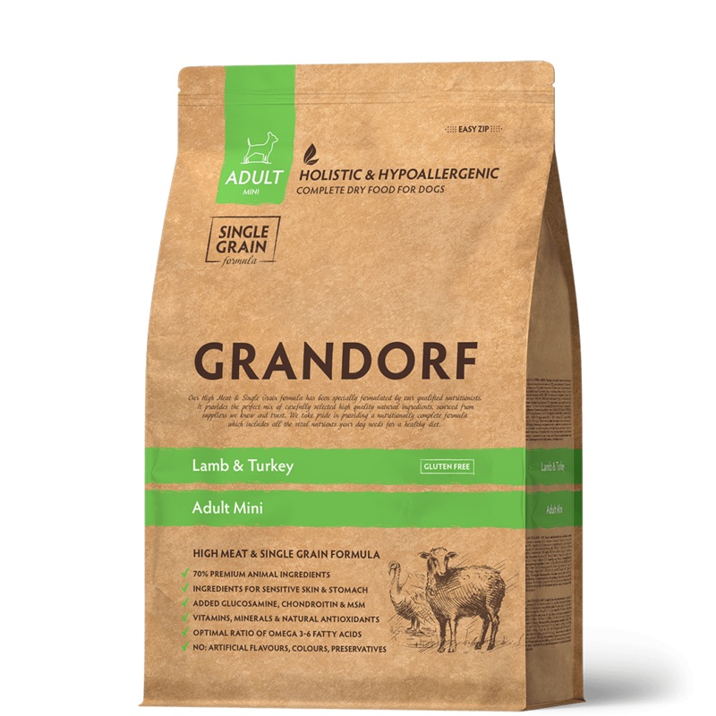 Grandorf Lamb & Turkey – Adult Mini Breeds Dog 1kg –